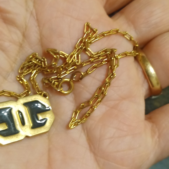 Authentic Givenchy Necklace Vintage Double G logo Black - Picture 6 of 8